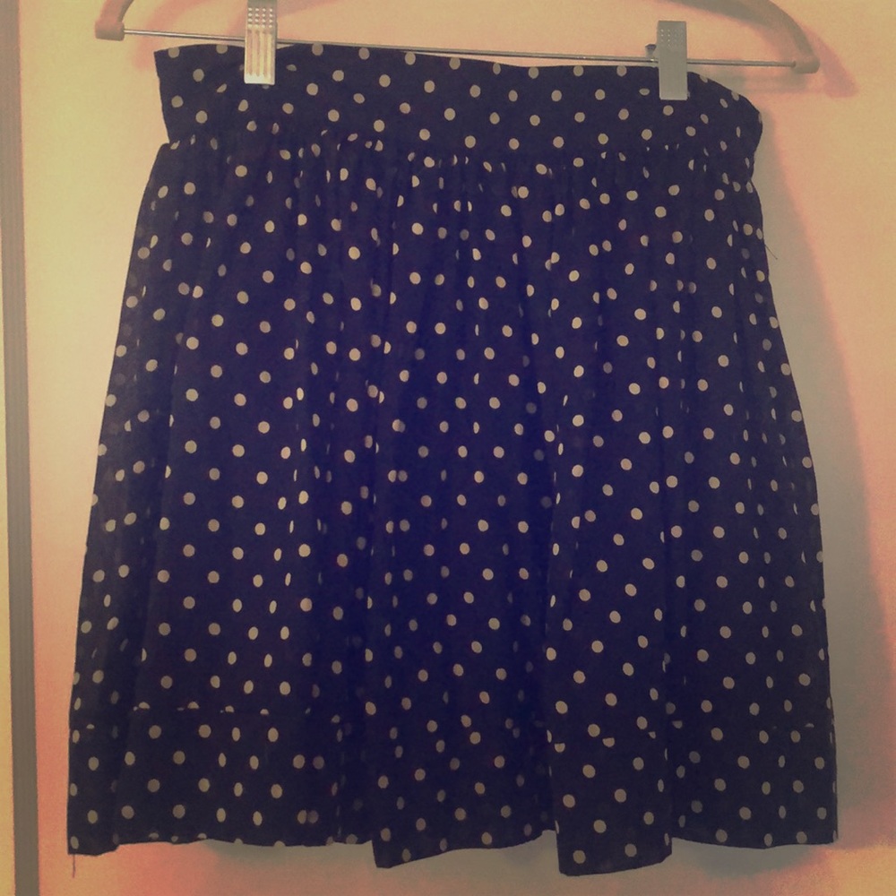 Black and White Polkadot Skirt
